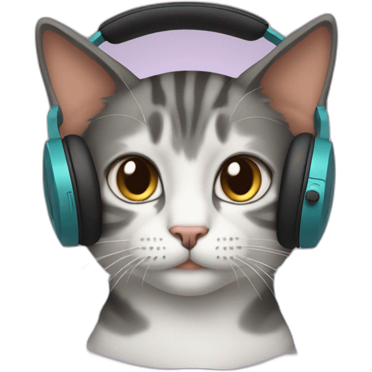 cat with headphones emoji