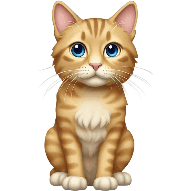 long hair Beige tabby cat full body emoji