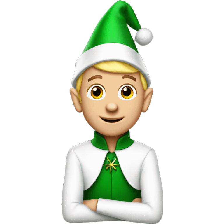 White male Elf on the shelf emoji