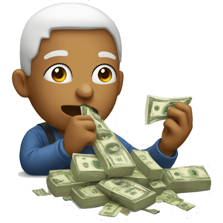 Someone eating money emoji