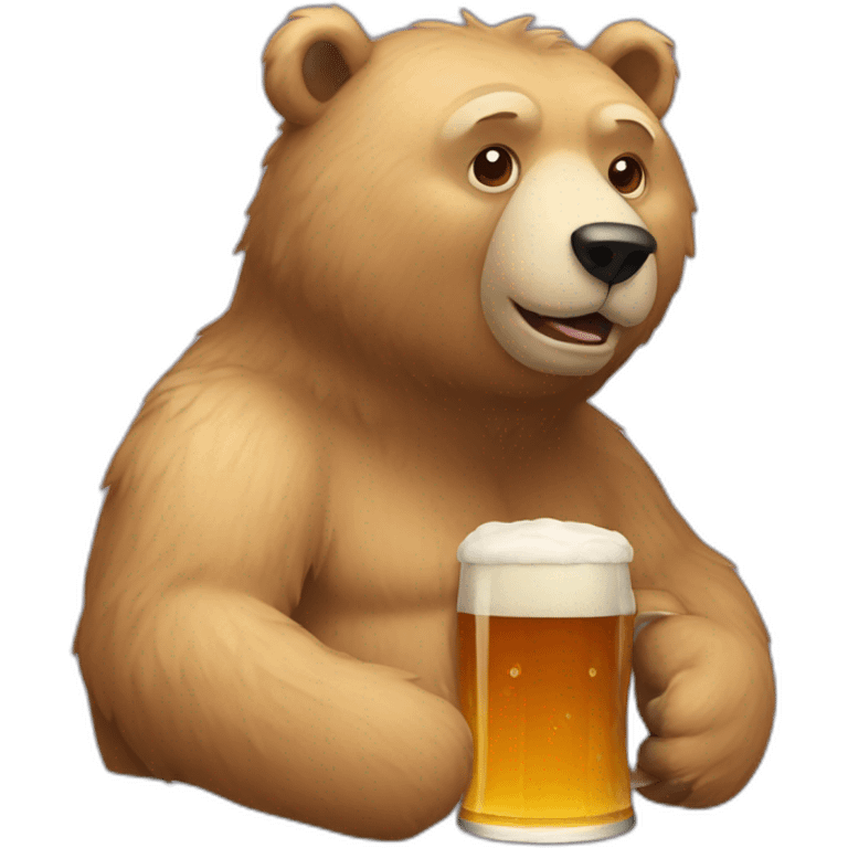 Beer bear emoji