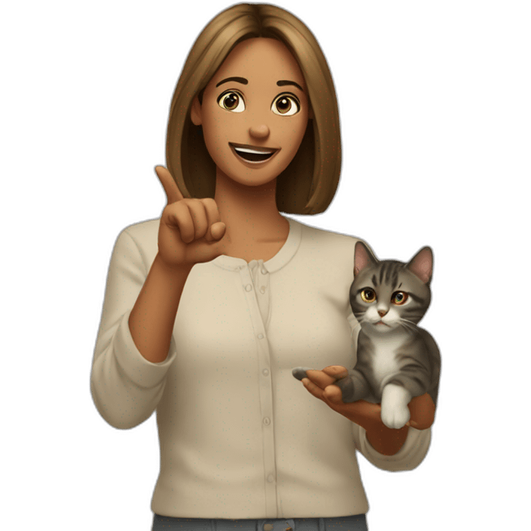 Woman Pointing at Cat Meme emoji