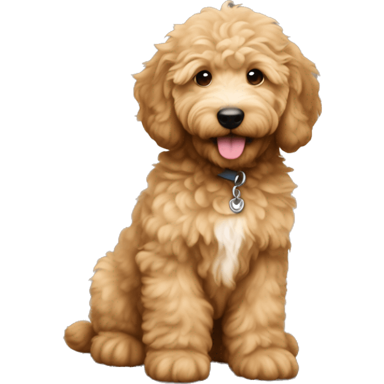 light brown fluffy golden doodle puppy emoji