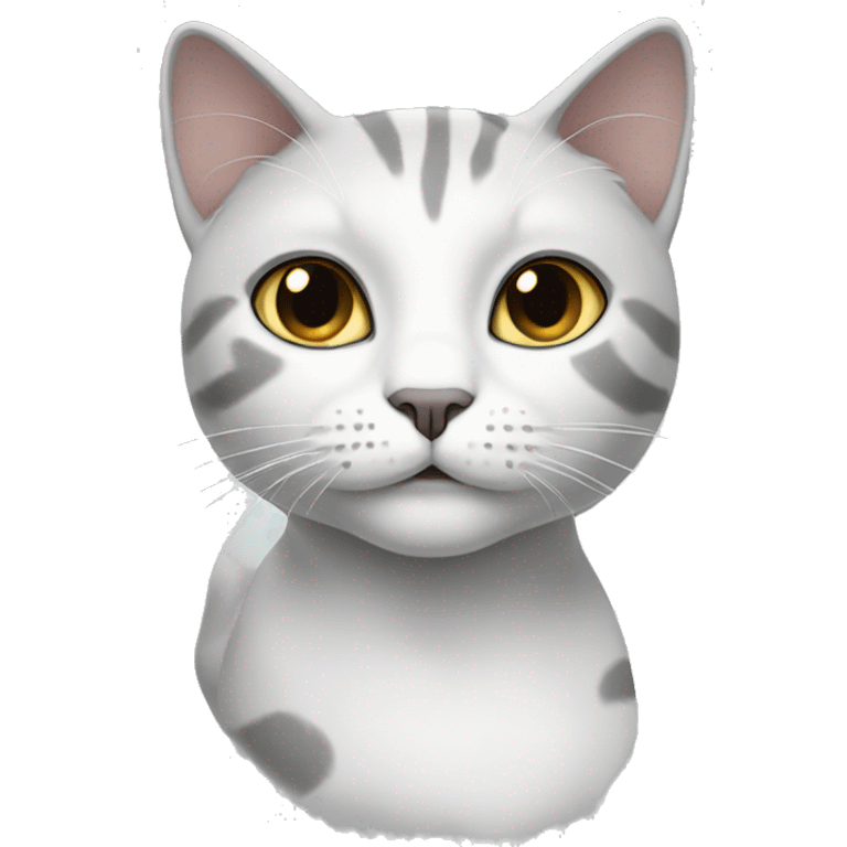 White and grey female cat emoji