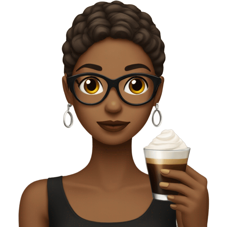 Girl with an espresso martini emoji