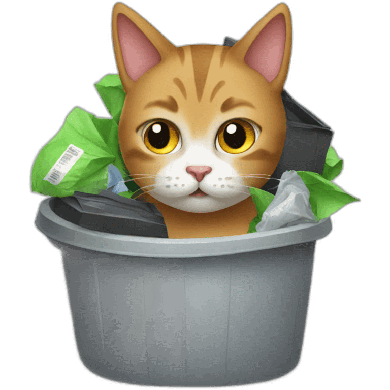 cat in garbage emoji