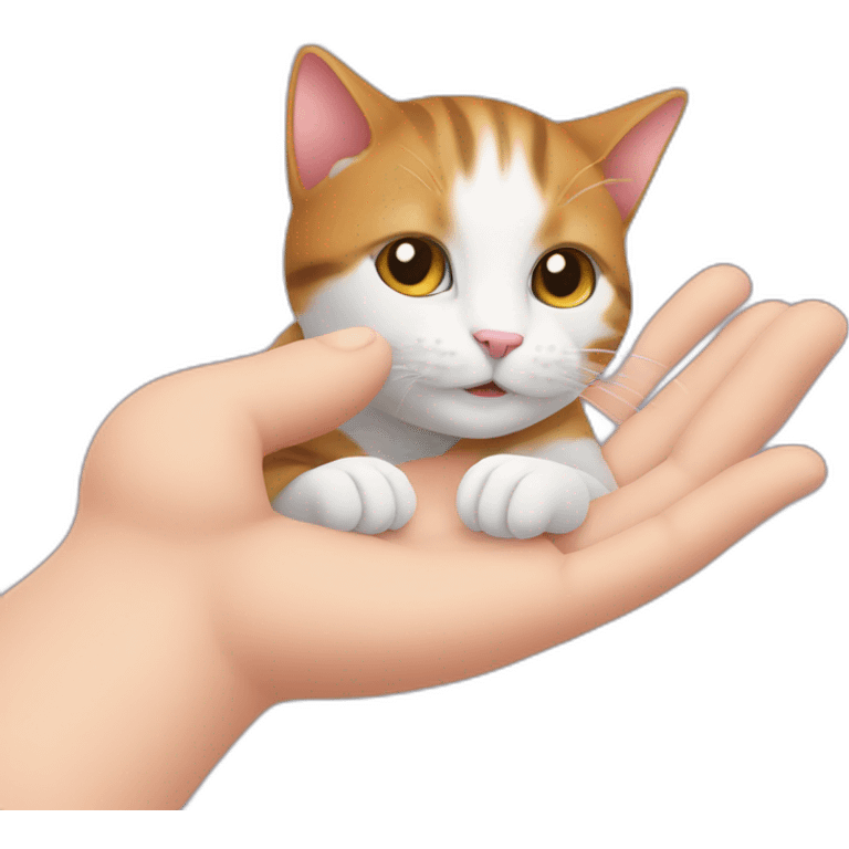 A hand caress a cat emoji