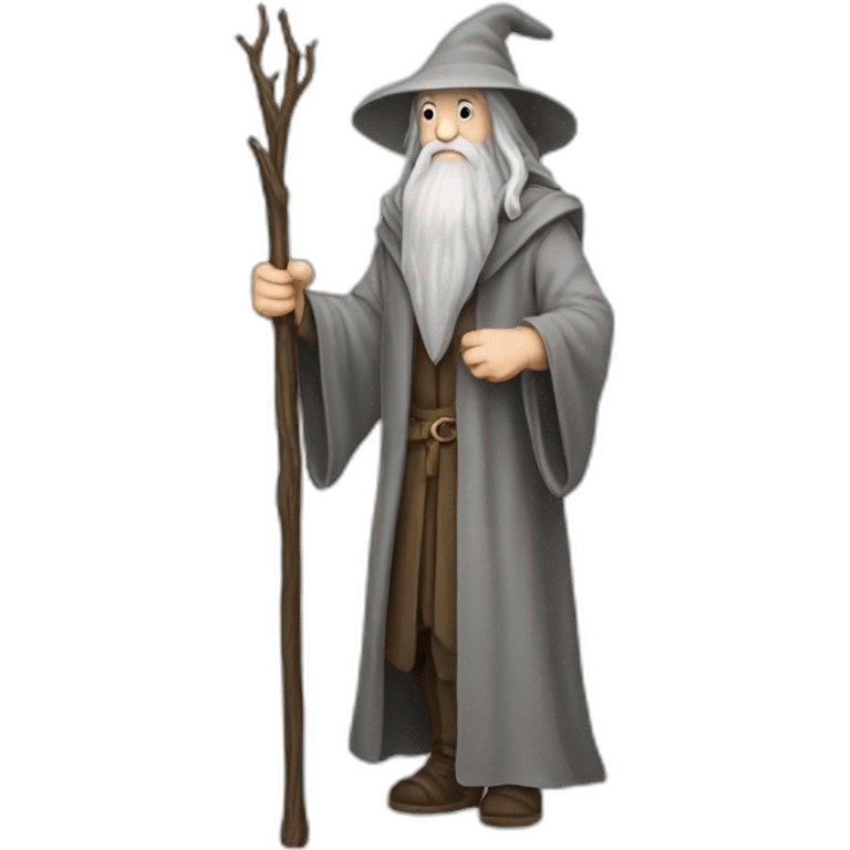 Gandalf with staff full body emoji