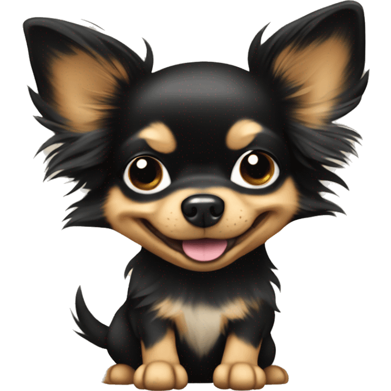 black & tan long-haired chihuahua with thumbs up emoji