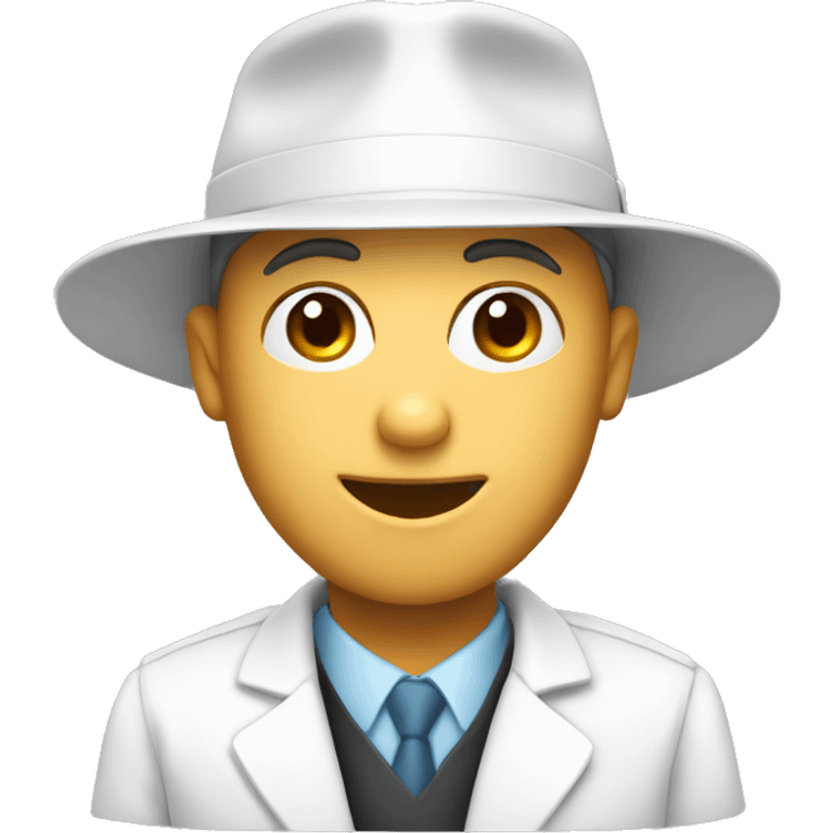 Generate a white medical university students in a square academic hat emoji