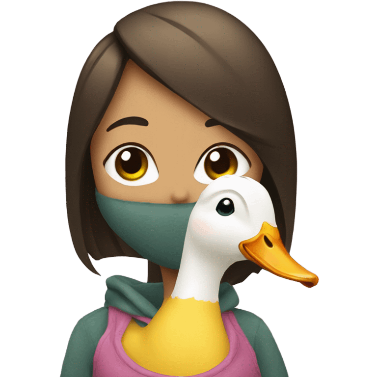 Duck on a girl emoji