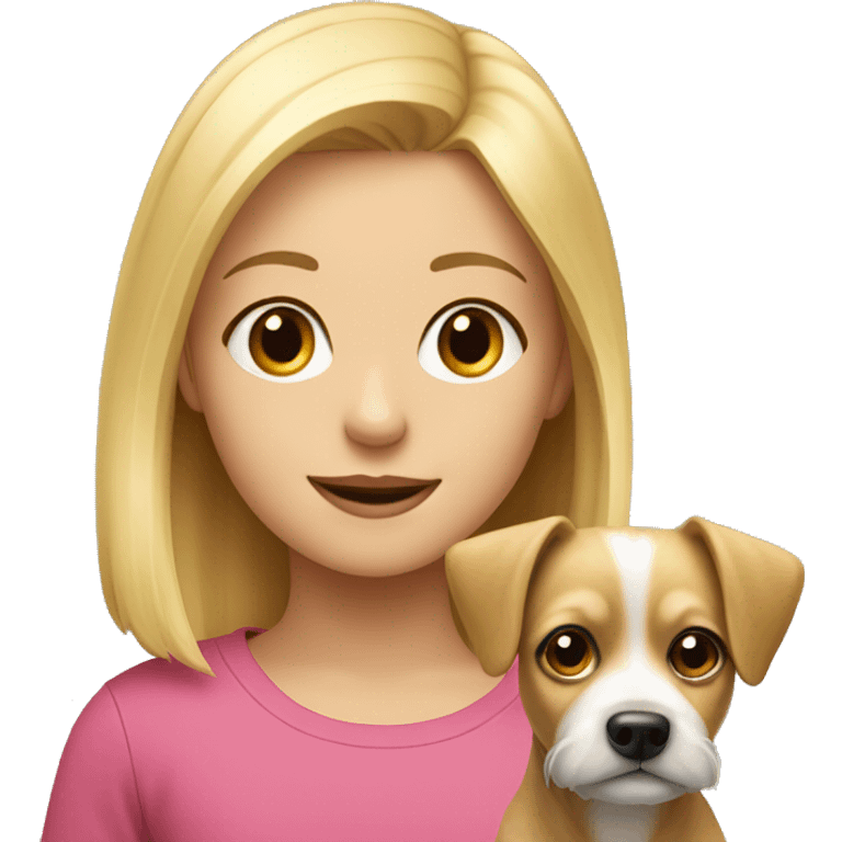 small york dog with blonde girl emoji