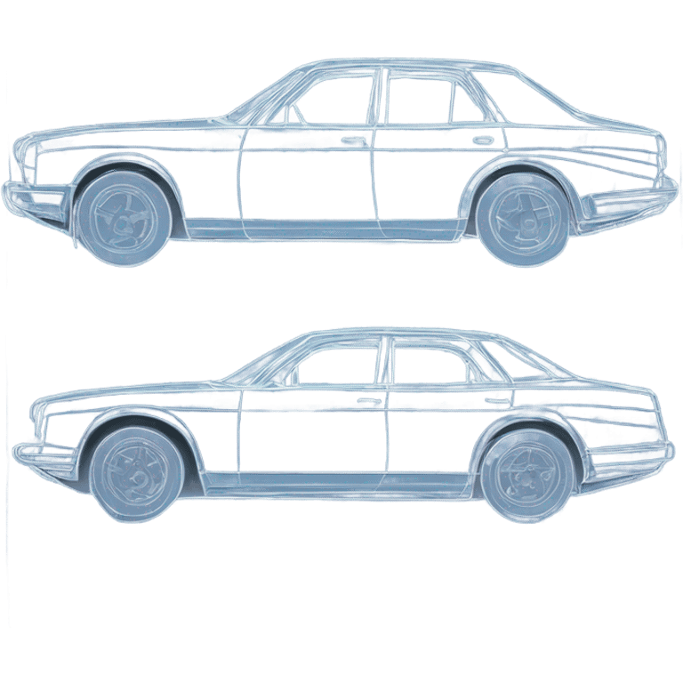 outline of a car in blueprint drawing emoji