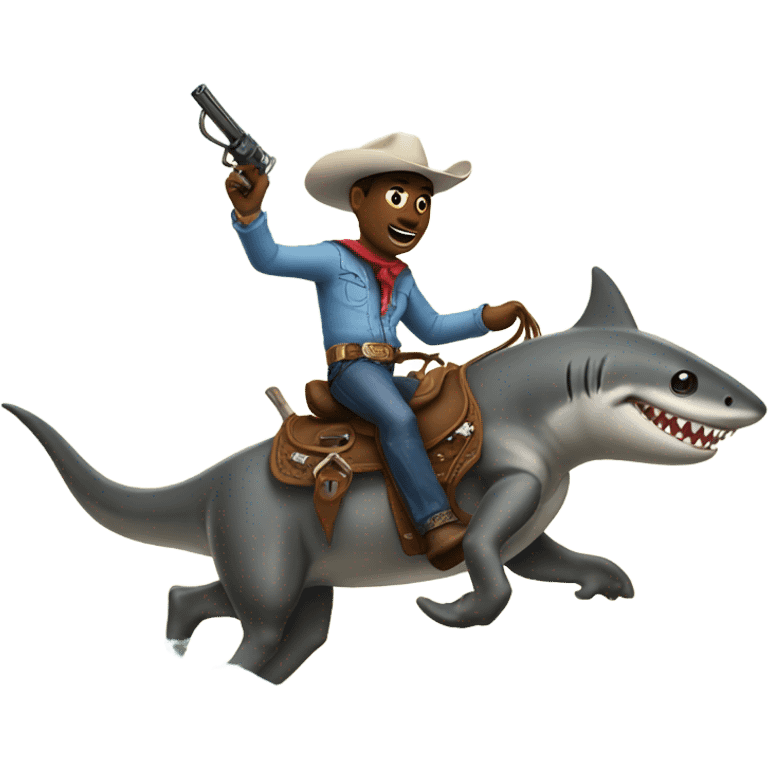 Cowboy riding shark emoji