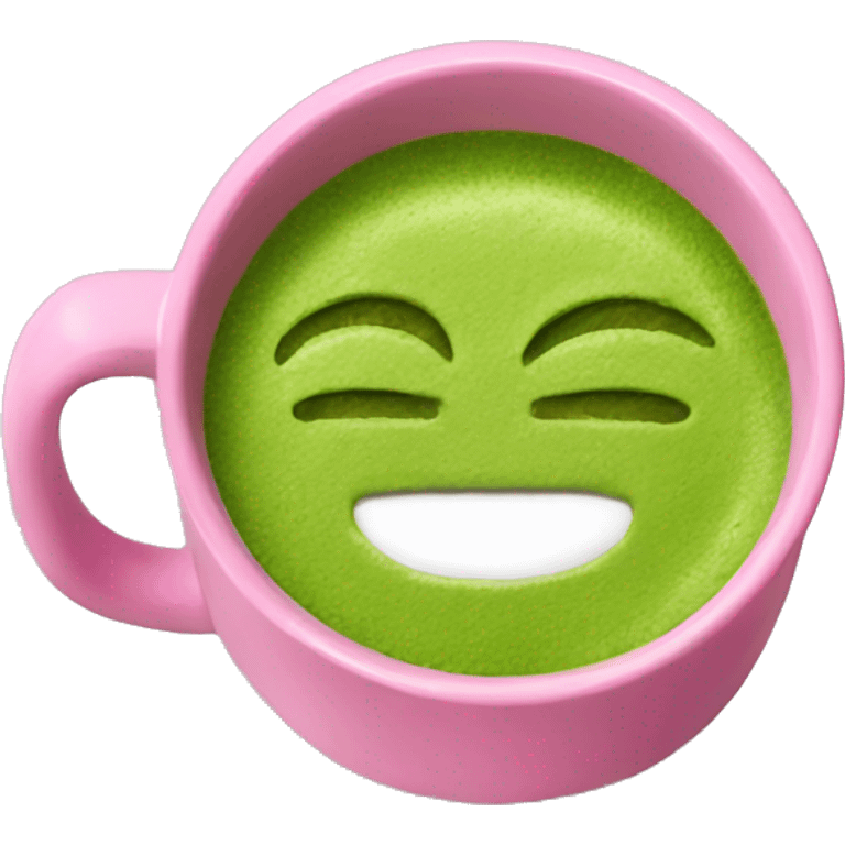 Matcha in a pink mug emoji