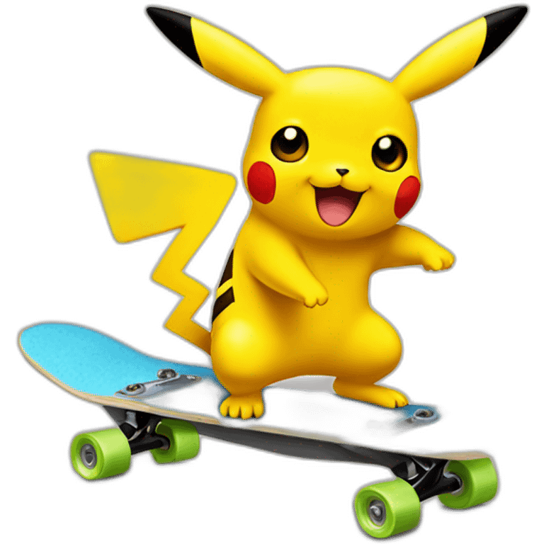 pikachu making skateboard emoji