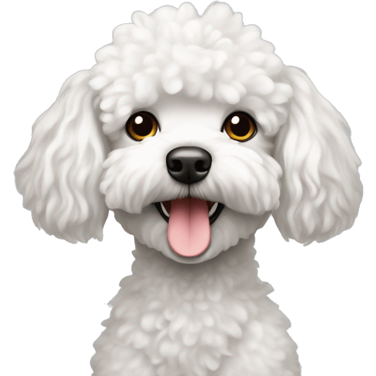 Scruffy White toy poodle emoji