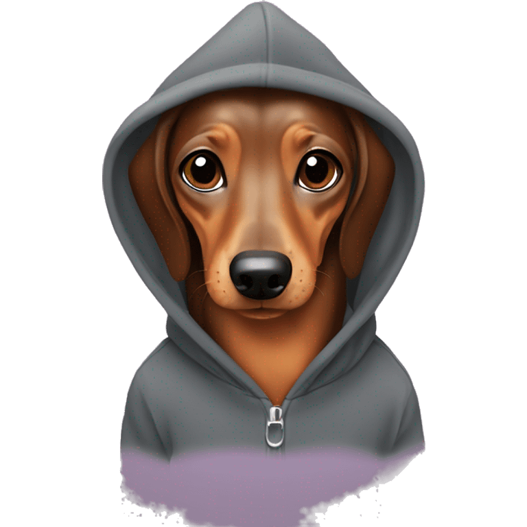 dachshund dog wears hoodie emoji