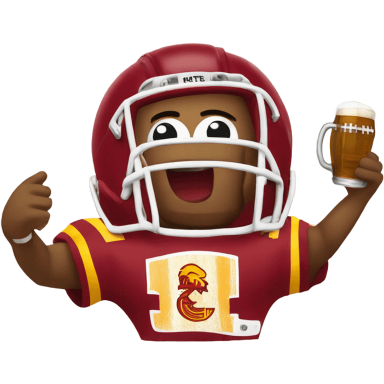 Iowa state cyclone with a beer and football emoji