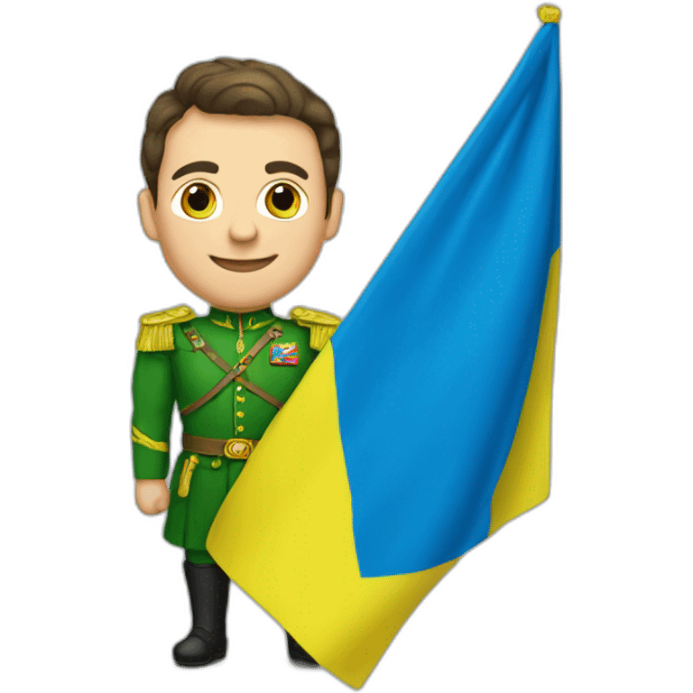 Zelenskiy with Ukrainian flag emoji