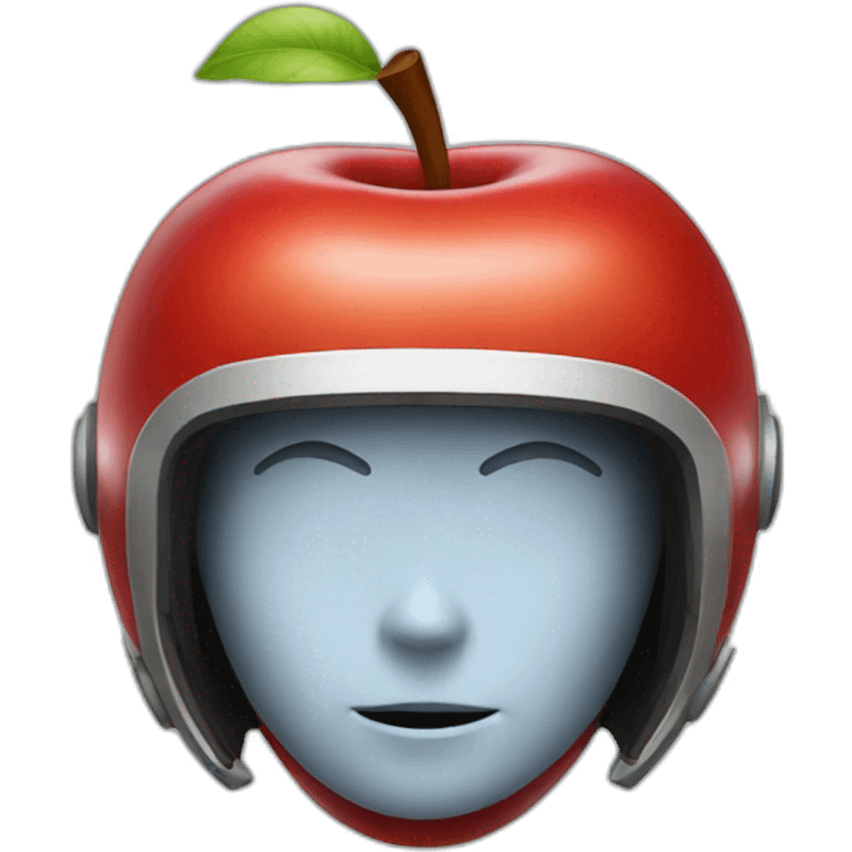 red apple wearing space helmet emoji