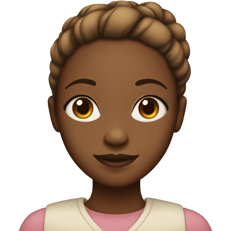 A black girl with a brown ponytail with edges emoji