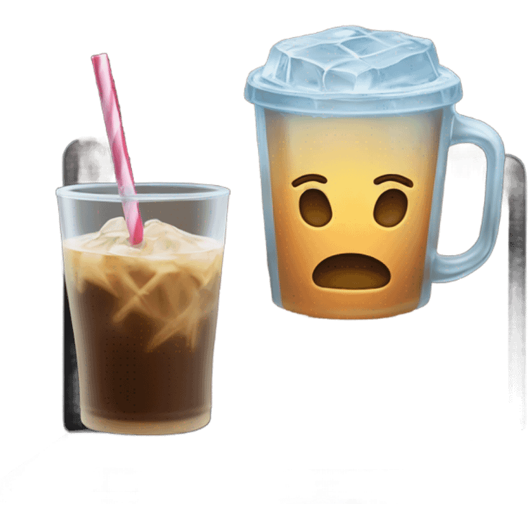 macbook and iced coffee emoji