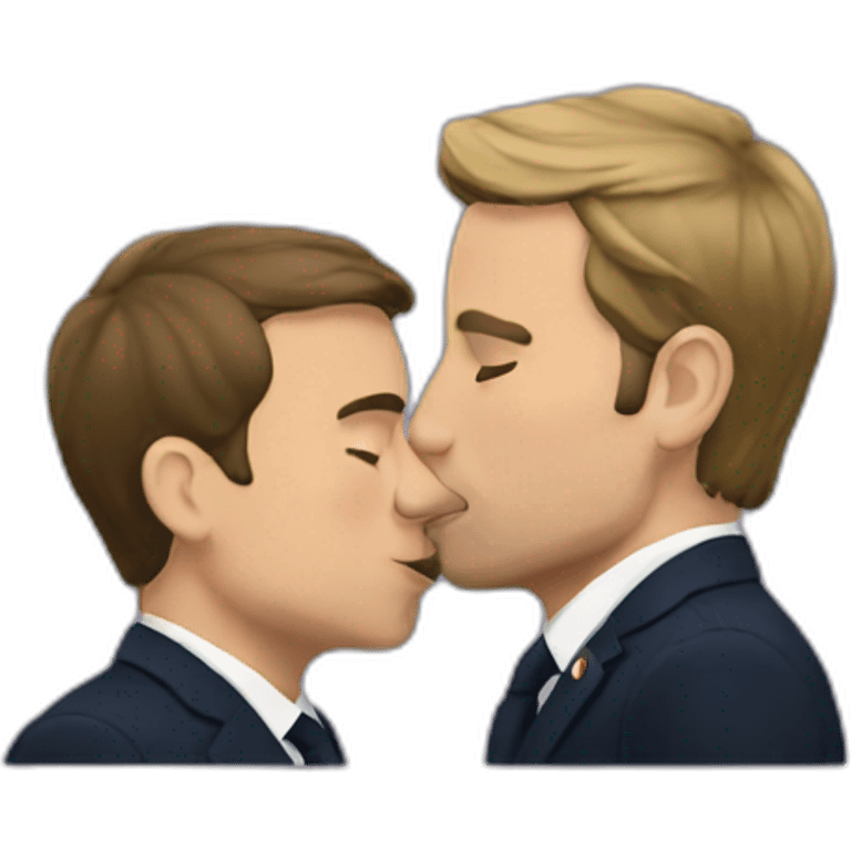 Macron kissing emoji