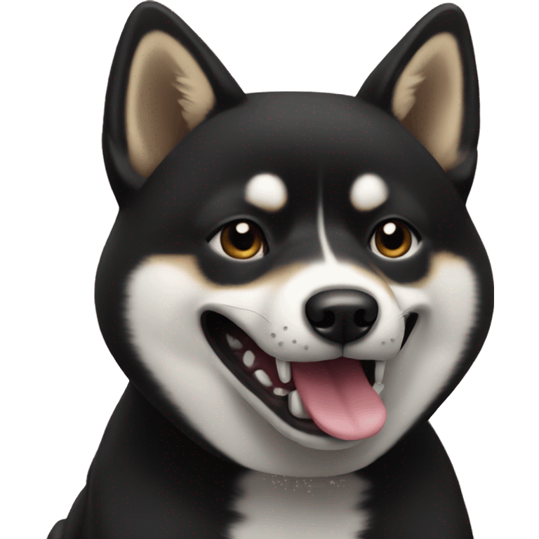 Black shibainu-eating emoji