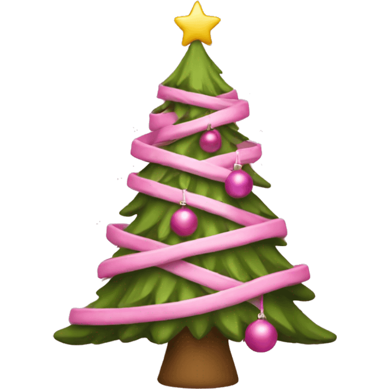 Pink Christmas tree emoji