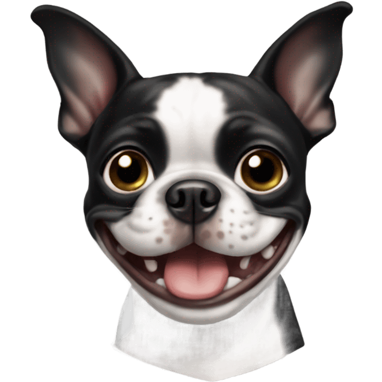 Boston terrier smiling  emoji