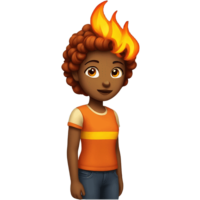 a girl with fire in her hair emoji