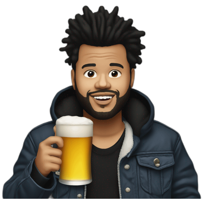 The Weeknd with a beer emoji