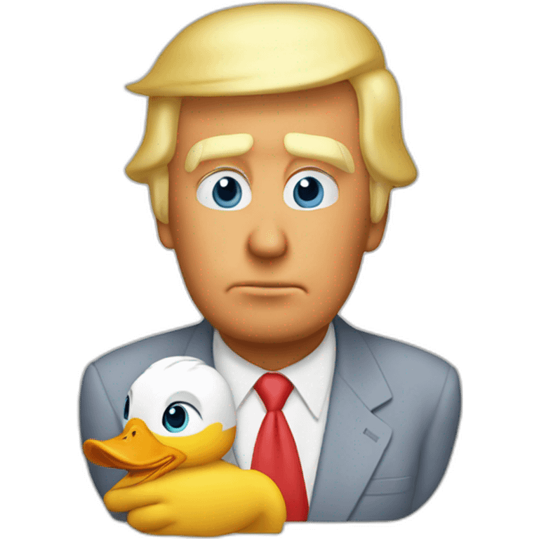 Duck chaking hands with DONALD Trump emoji