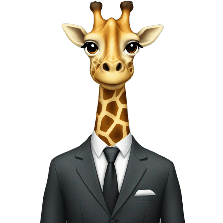 A giraffe in a suit emoji