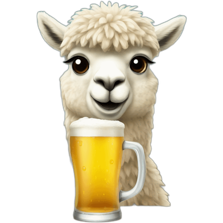 An alpaca drinking beer  emoji