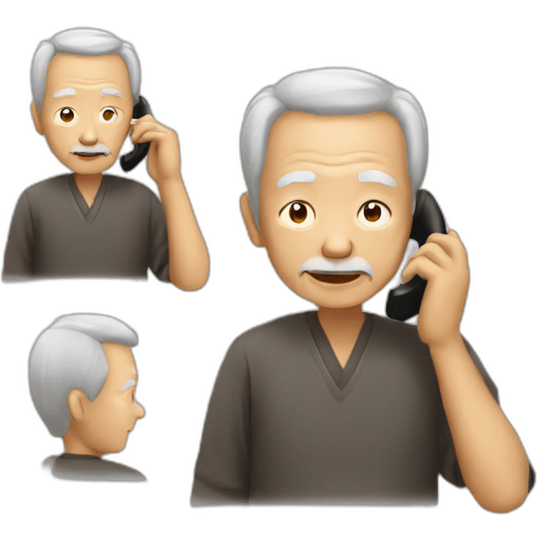 Chinese old man on phone emoji