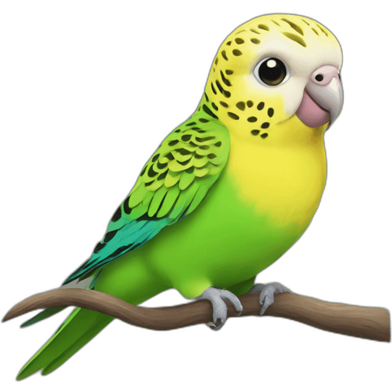 Green and yellow budgie emoji