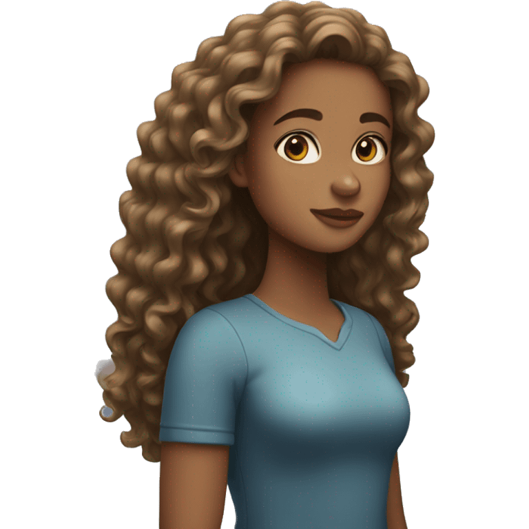 girl with long curly hair emoji