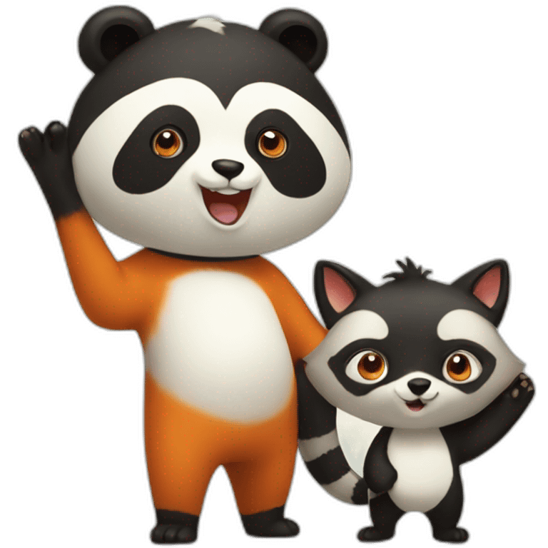 panda and fox emoji