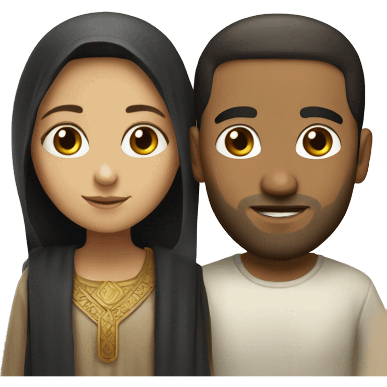 coptic girl and white man  emoji