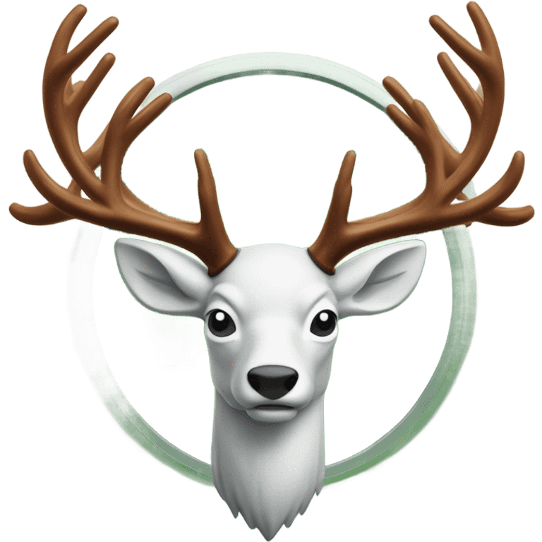 “Flying stag emoji with antlers, wings, and ice elements, blending Jägermeister and Red Bull energy.” emoji