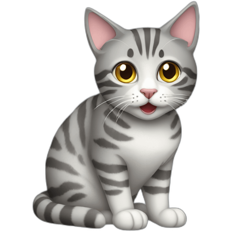 grey tabby cat emoji