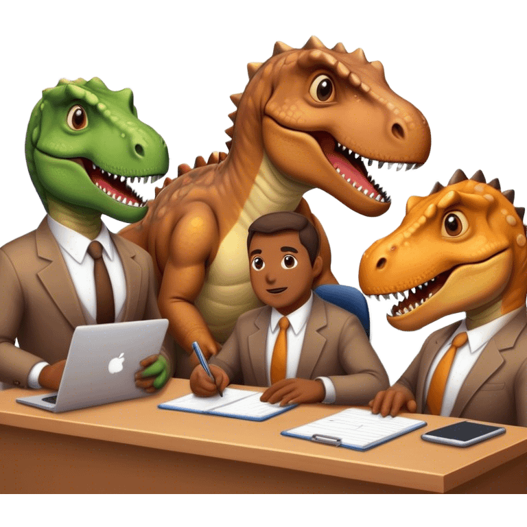 old dinosaurs working in an office emoji