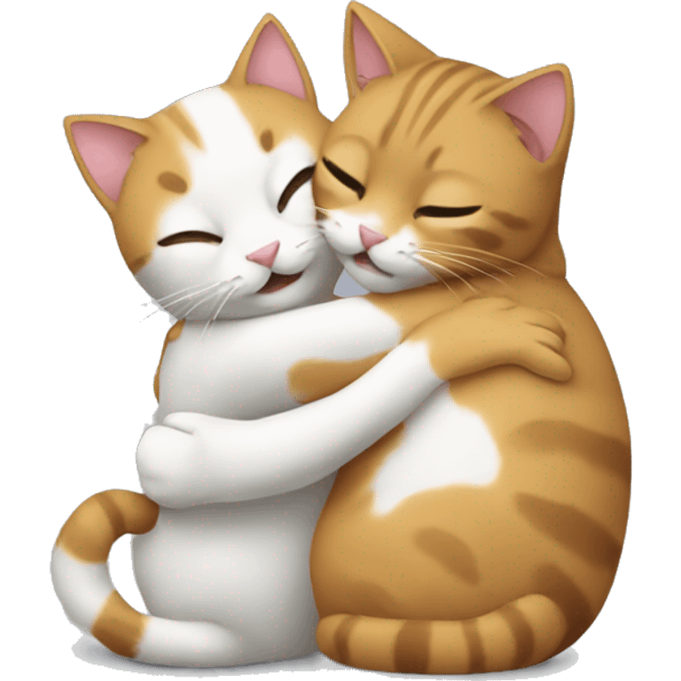 two cats hugging emoji