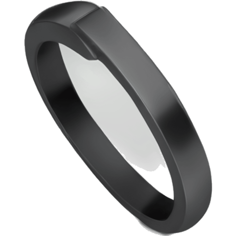 Dark silver male ring  minimalist profile view emoji