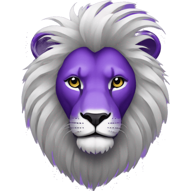 Purple lion barbershop logo emoji