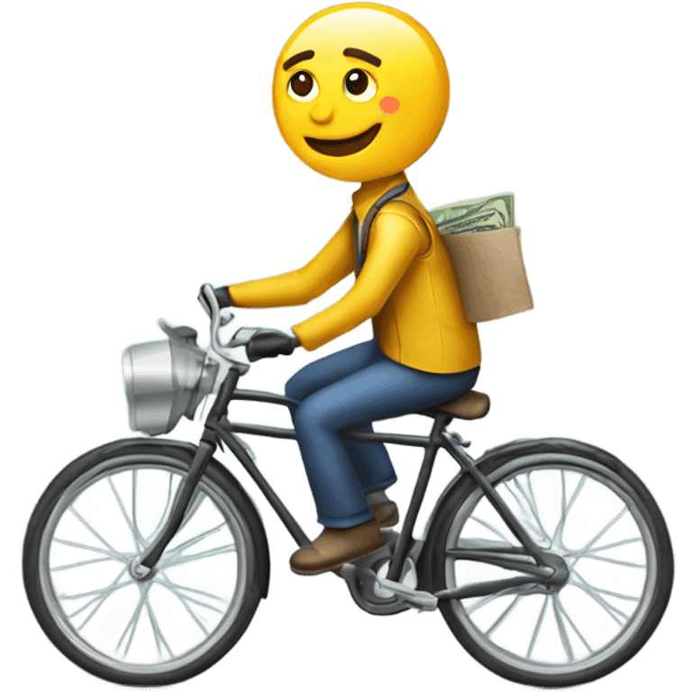 Money driving a bike  emoji