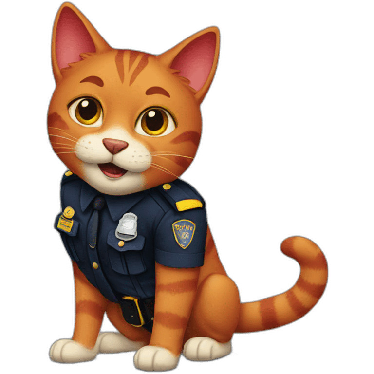 Red police cat emoji