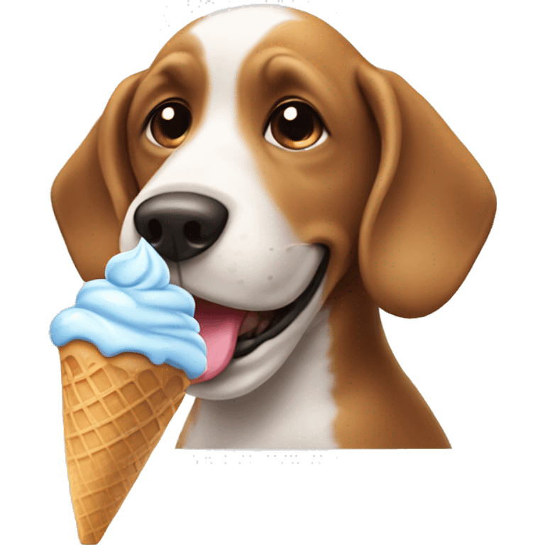 Dog eating Ice cream emoji